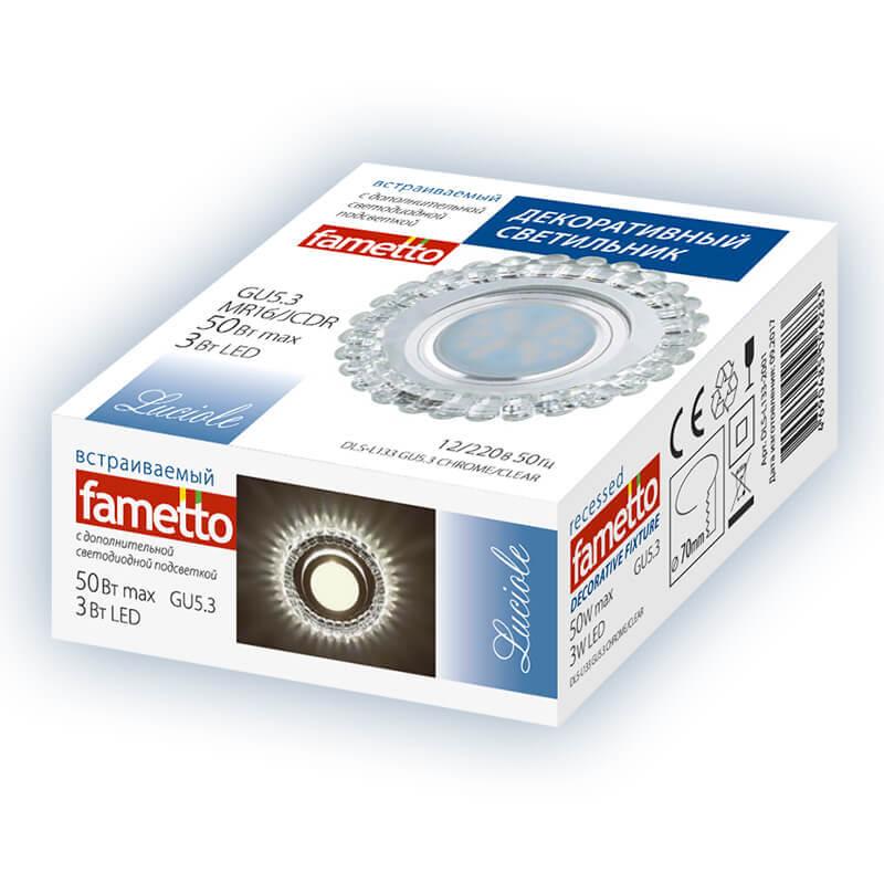 встраиваемый светильник fametto luciole dls-l133 gu5.3 chrome/champagne