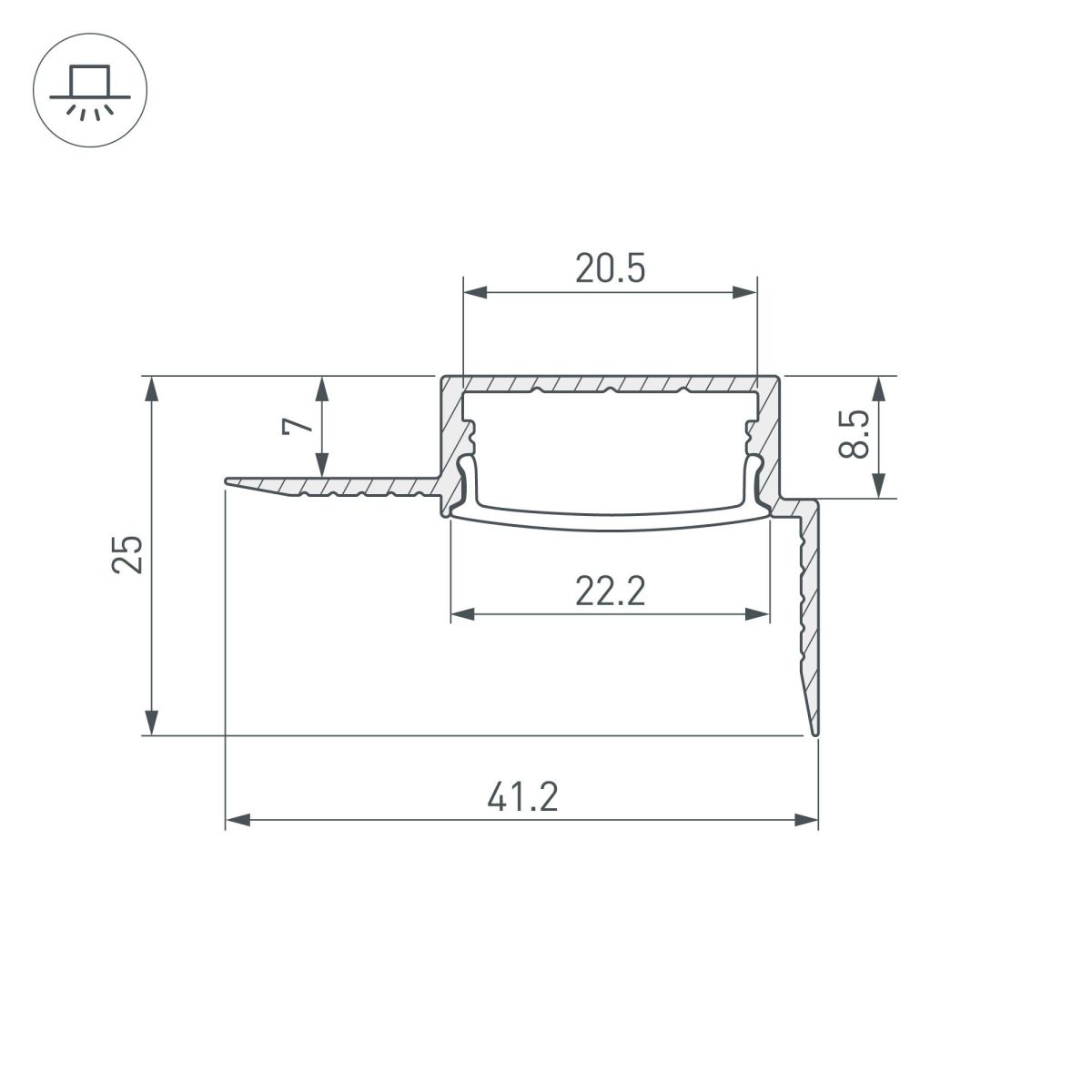 профиль arlight fantom-w20-h10-edge-2000 anod 054183