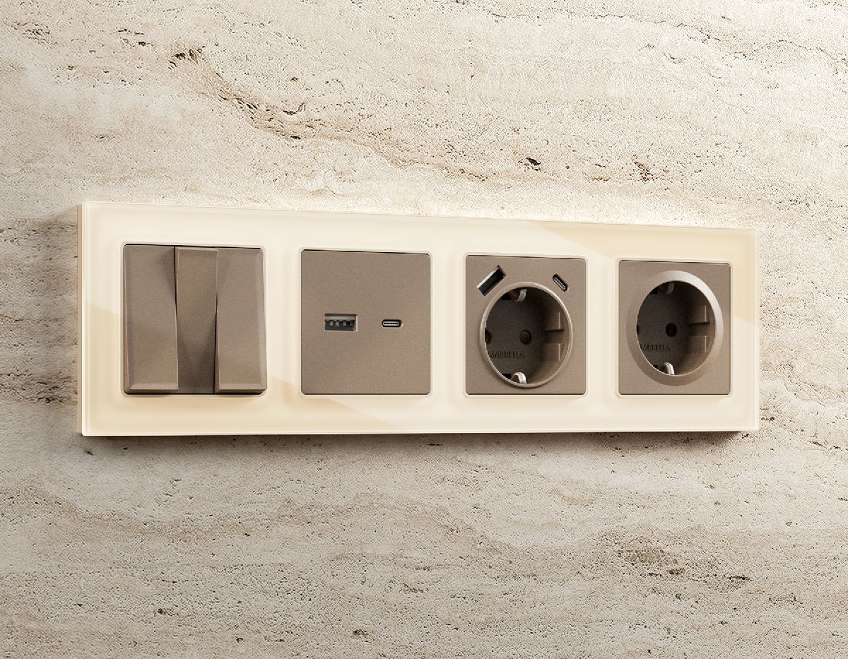 лицевая панель для розетки с/з ambrella volt alfa ap6360