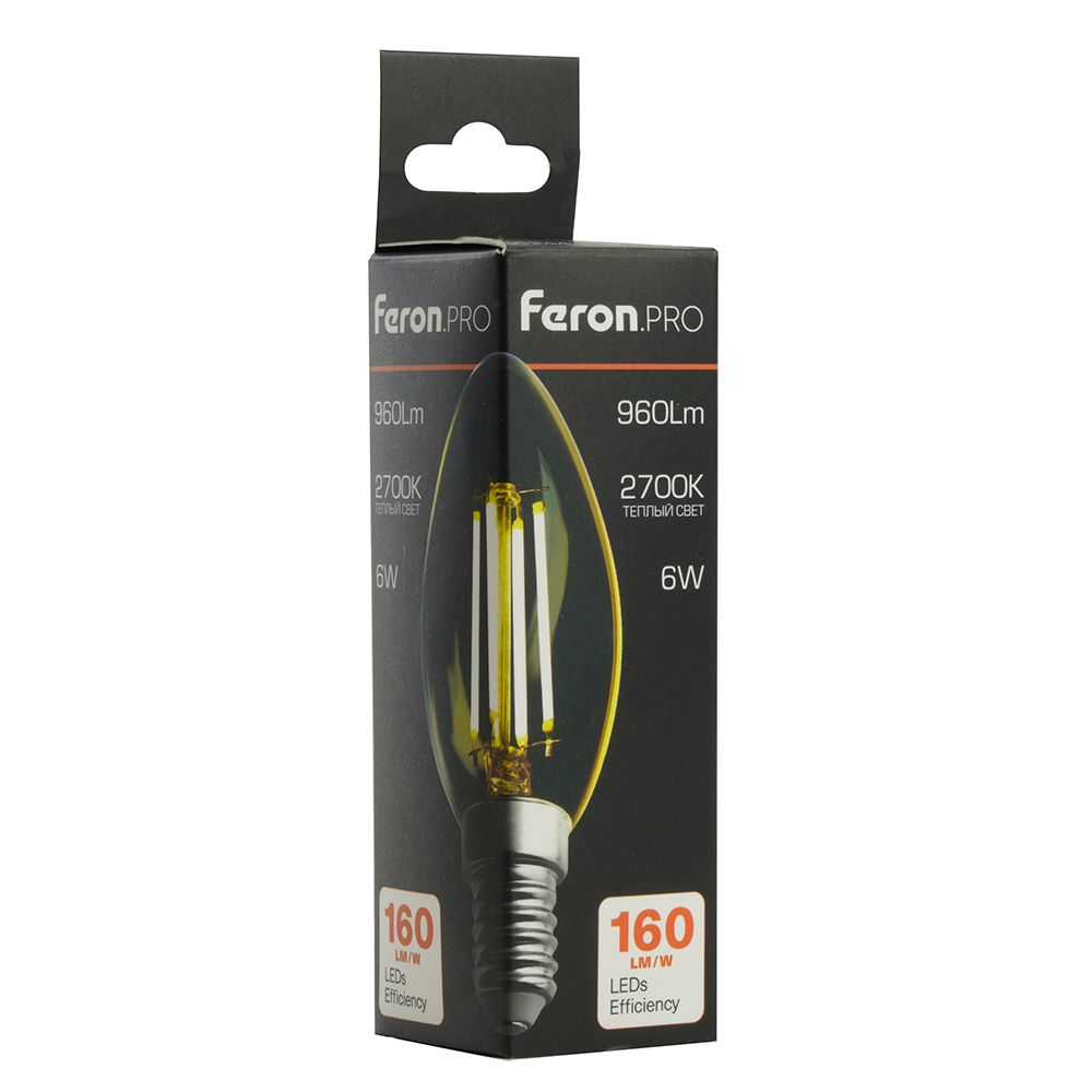 светодиодная лампа feron lb-1206 e14 6w 2700k 51244