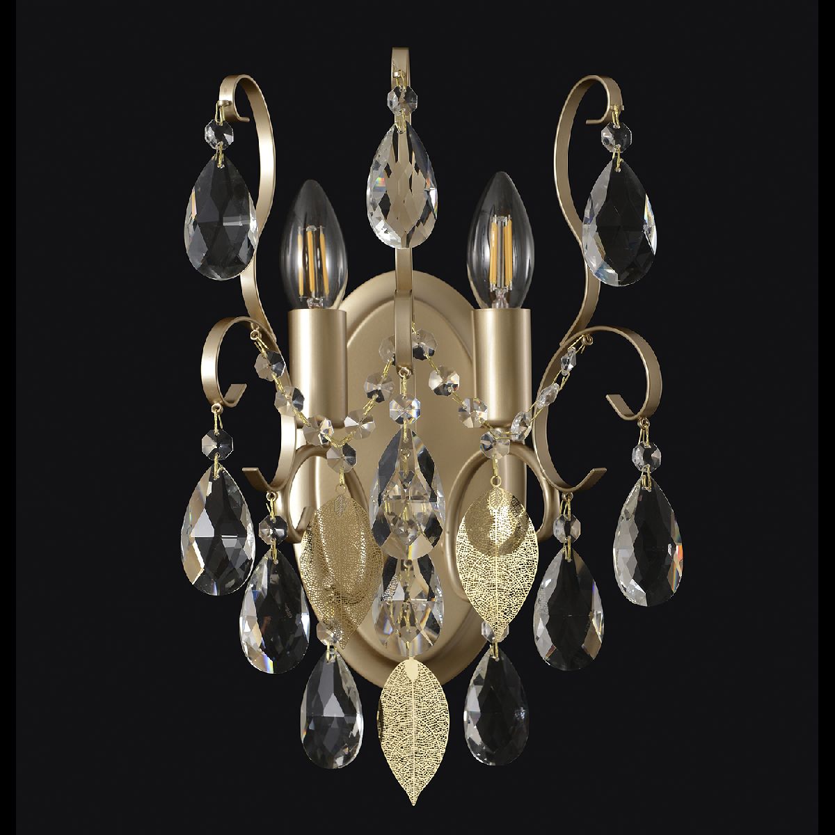 бра crystal lux esmiralda ap2 gold