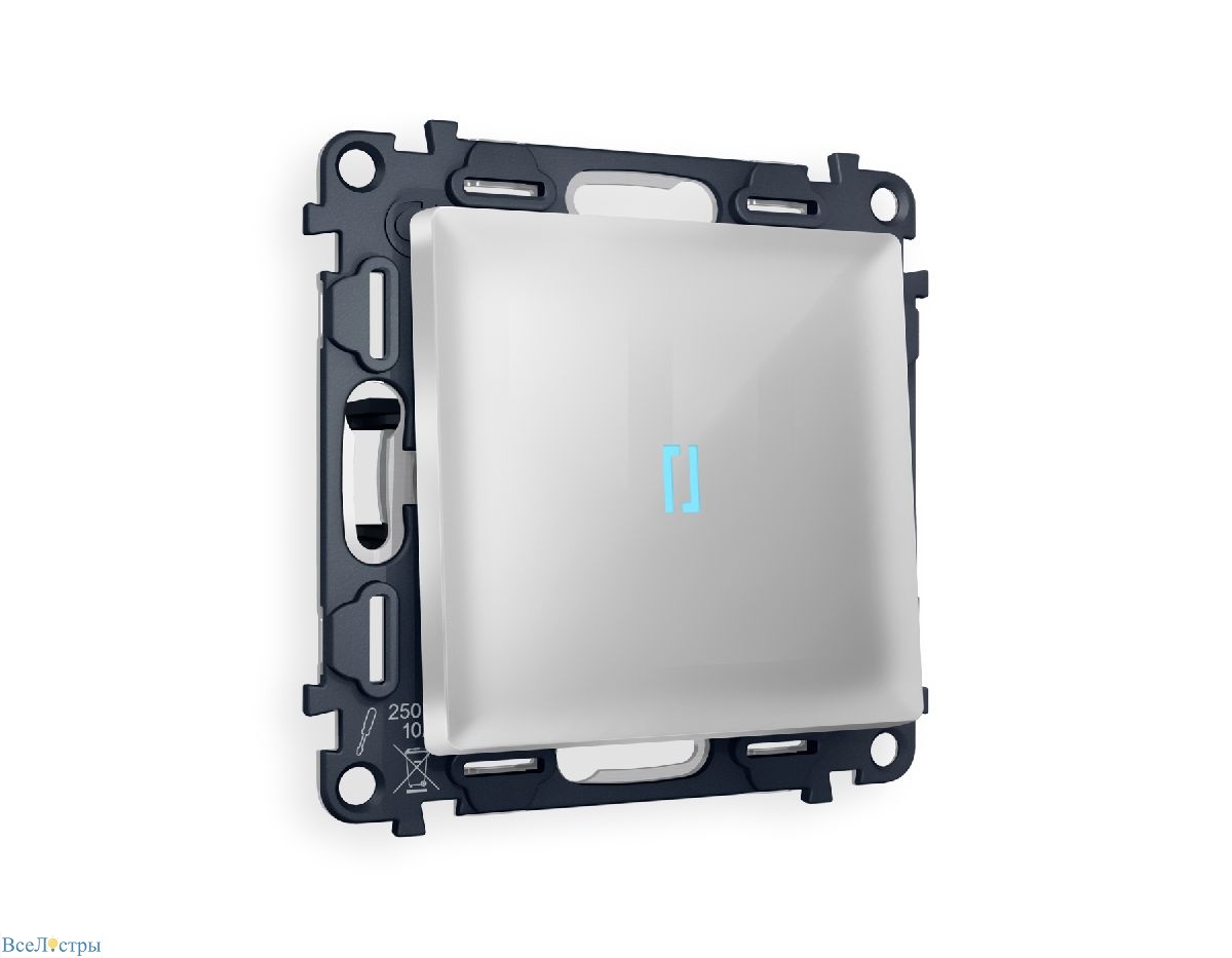 комплект механизма 1-кл проходного выключателя с подсветкой ambrella volt alfa ma402040