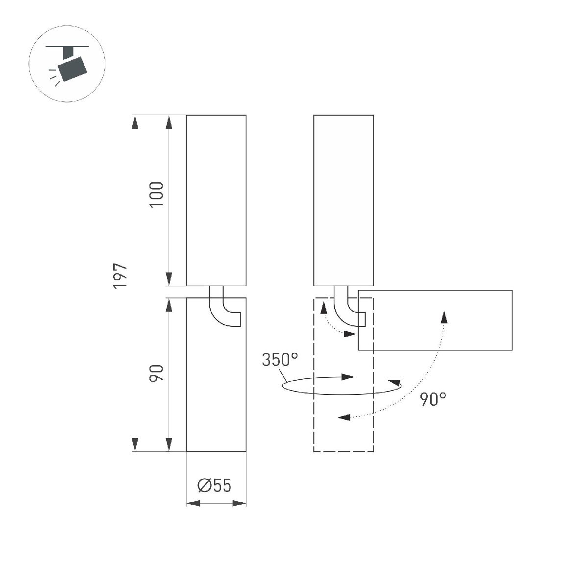 спот arlight sp-nuance-surface-flap-r35-7w warm3000 049914