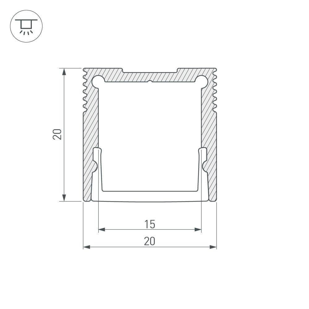 профиль arlight sl-slim20-h20-2000 anod 023722