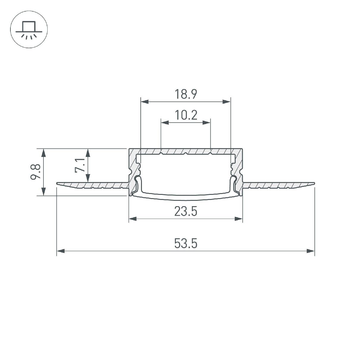 профиль arlight fantom-w20-h10-2000 anod 047360