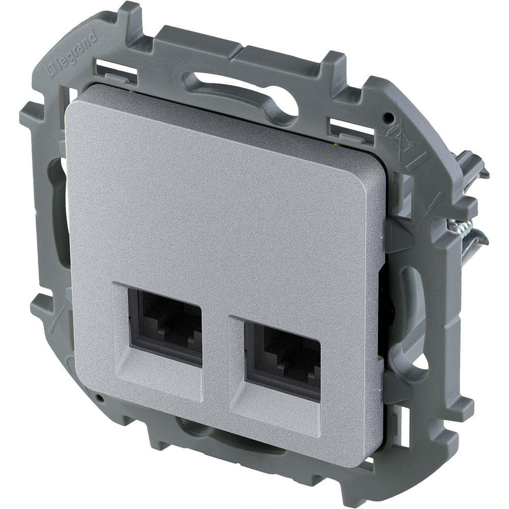 розетка компьютерная двойная rj45 legrand inspiria 673842