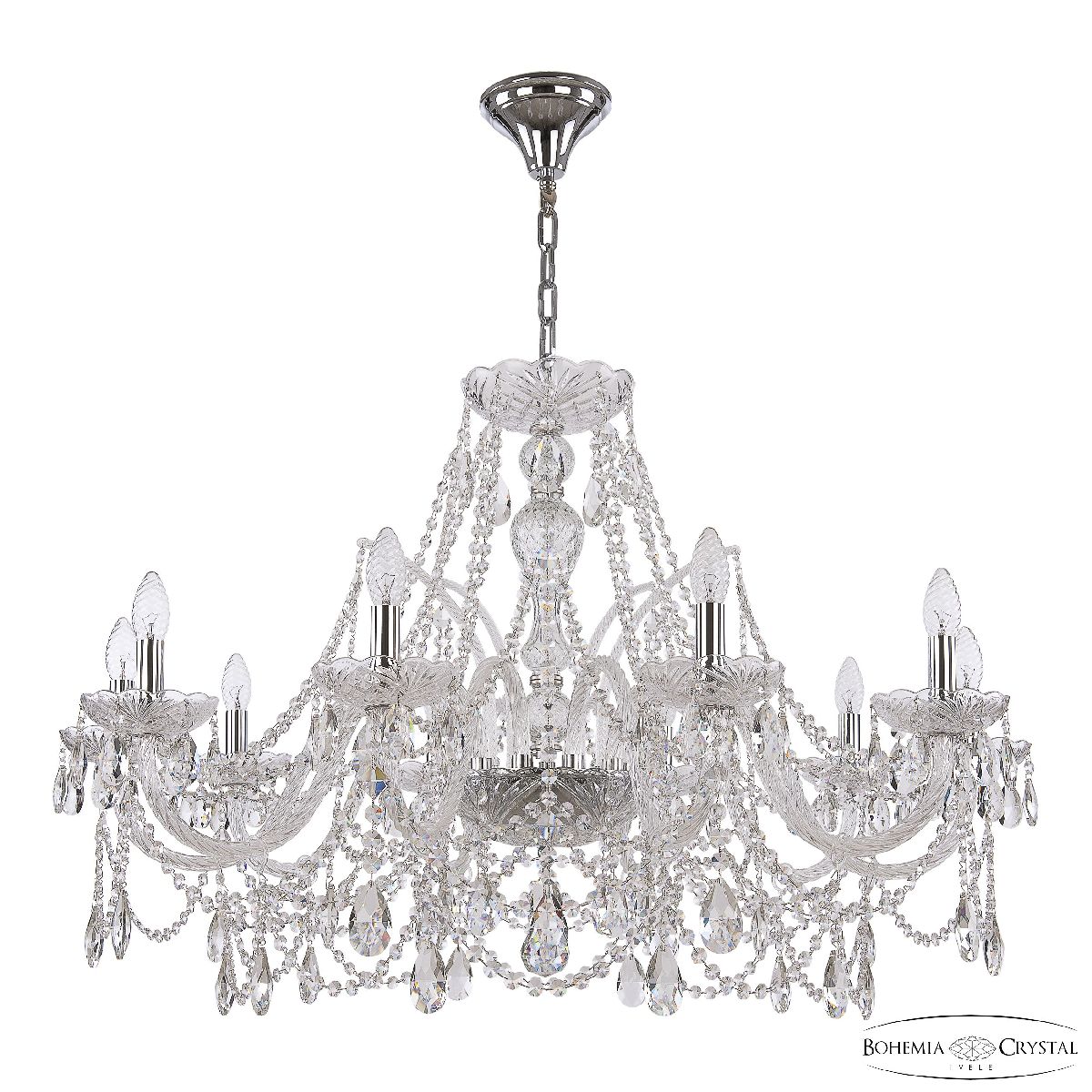 подвесная люстра bohemia ivele crystal 1411/10/360 ni