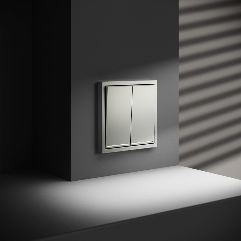 выключатель двухклавишный с подсветкой voltum s70 vls020205