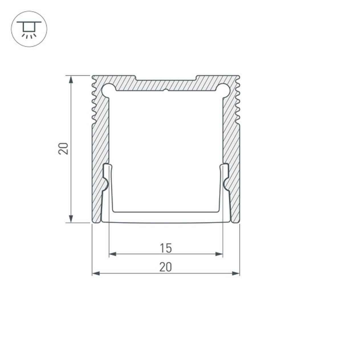 профиль arlight sl-slim20-h20-3000 anod 036038