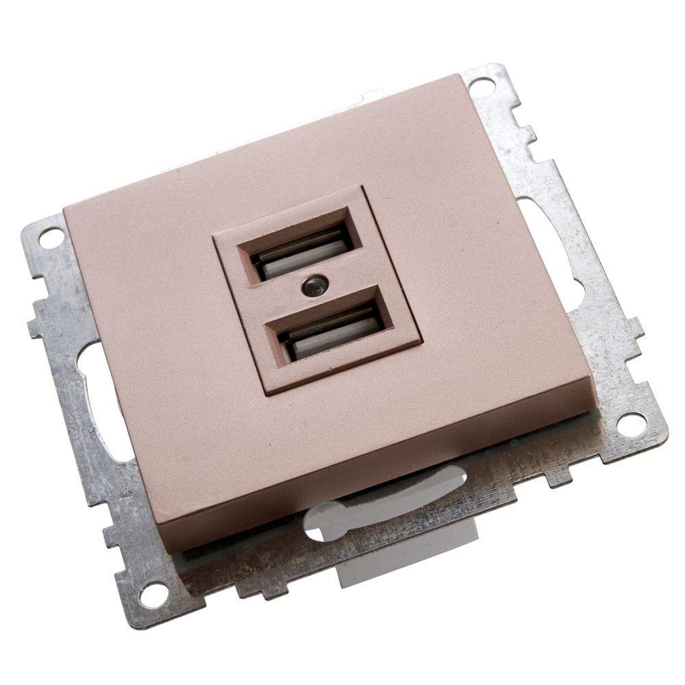 розетка 2хusb stekker катрин шампань gls10-7115-02 39602