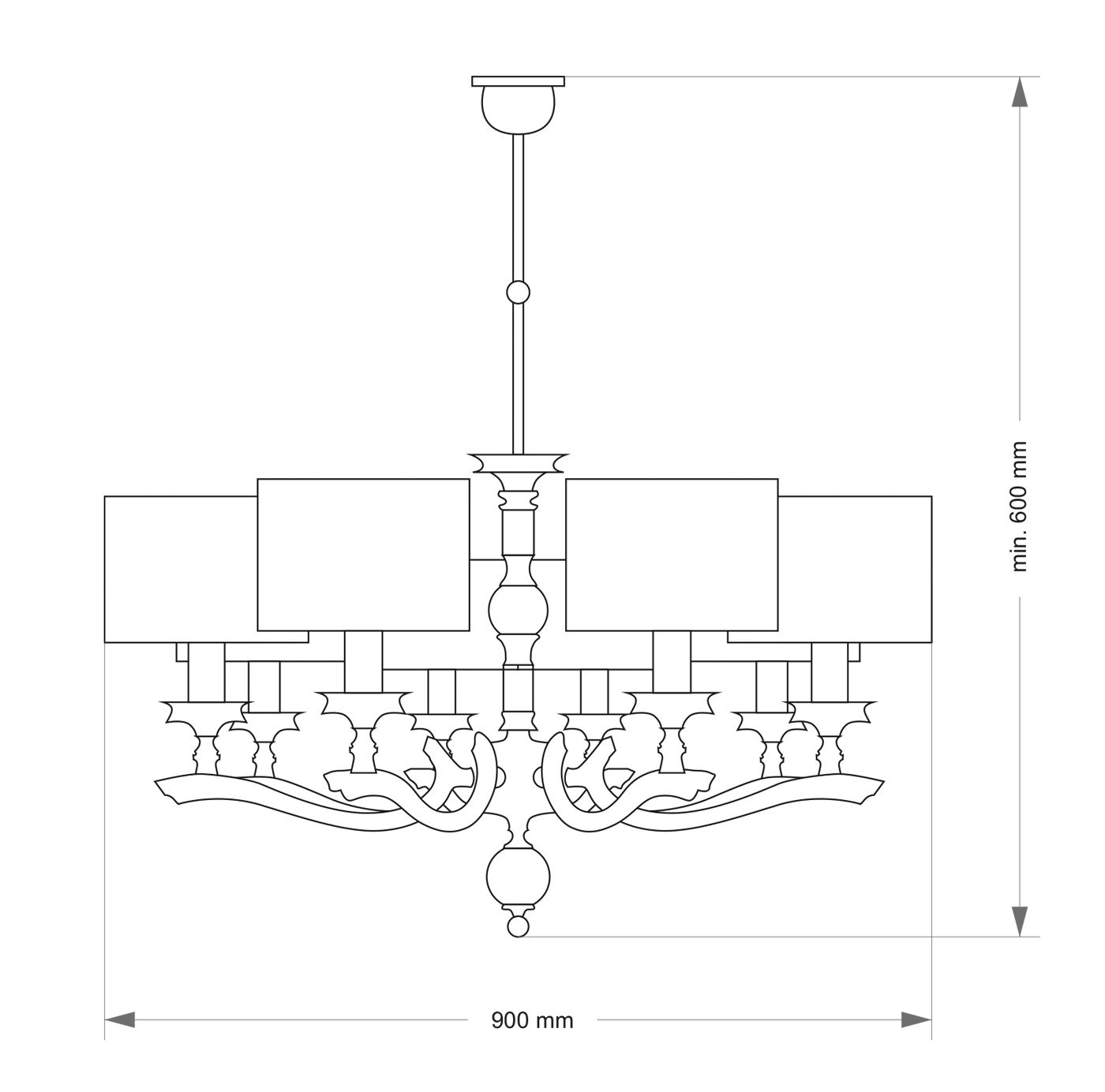 подвесная люстра kutek tivoli tiv-zw-8(n)