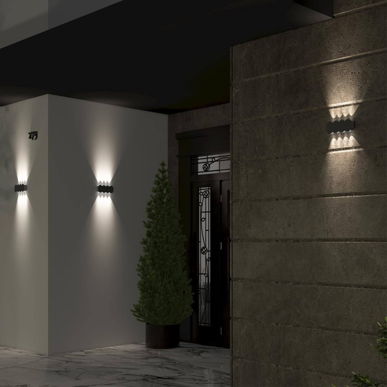 уличный настенный светодиодный светильник novotech street calle 358561