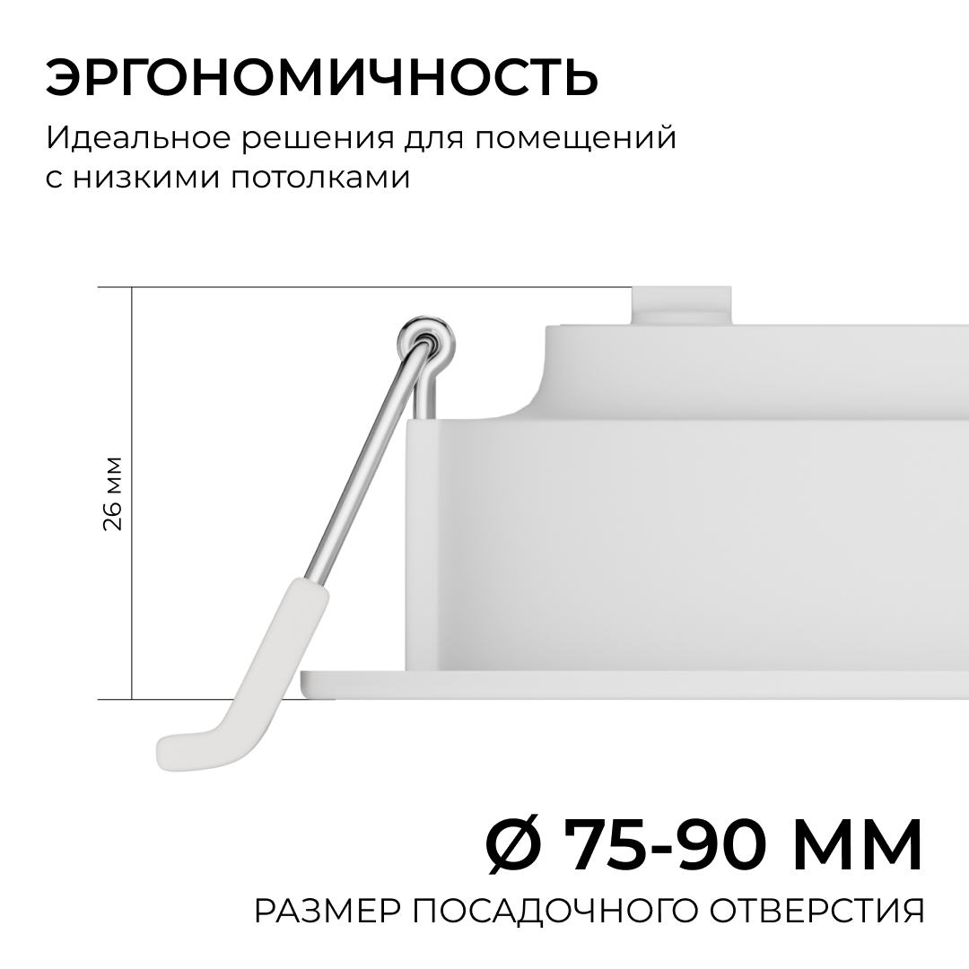 встраиваемая светодиодная панель apeyron 3 ссt 06-160