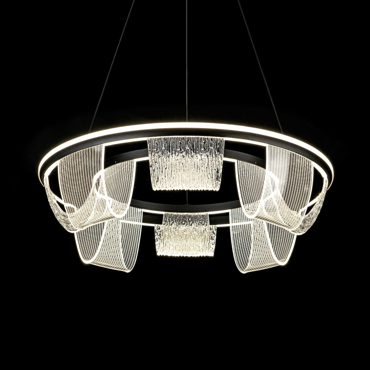 подвесная люстра led4u l7706-630 bk