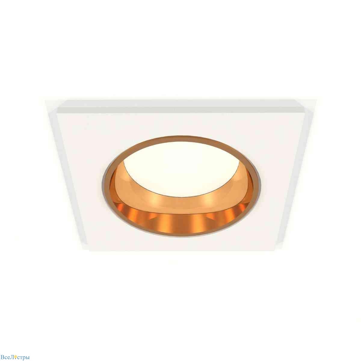 комплект встраиваемого светильника ambrella light techno spot xc6520004 swh/pyg белый песок/золото желтое полированное (c6520, n6113)