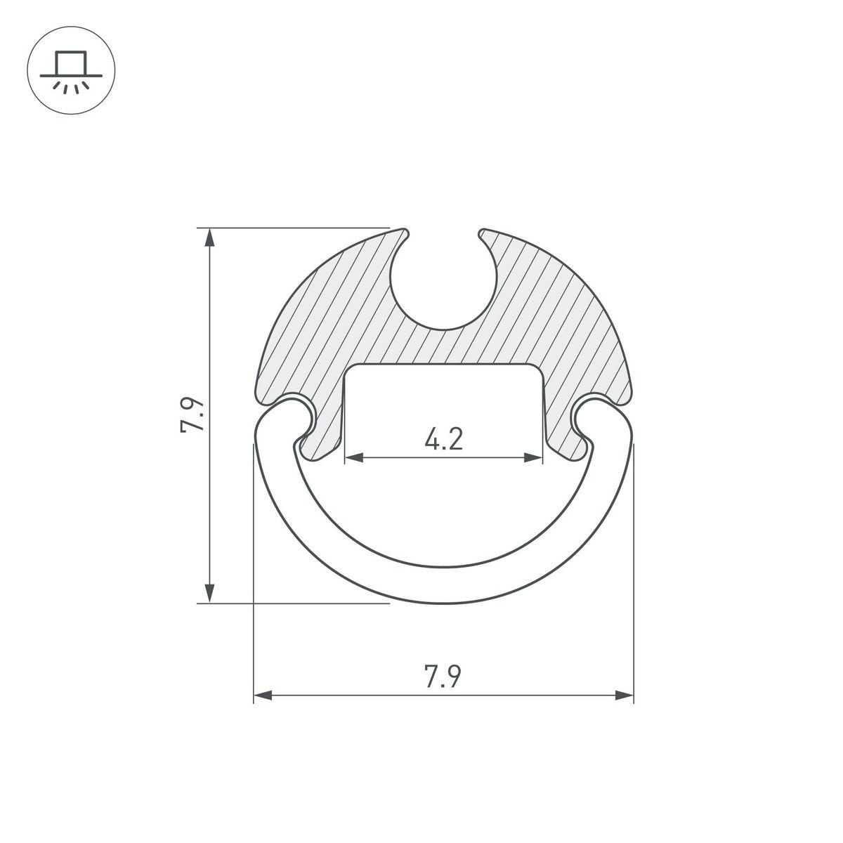профиль arlight arh-round-d8-2000 anod 036325