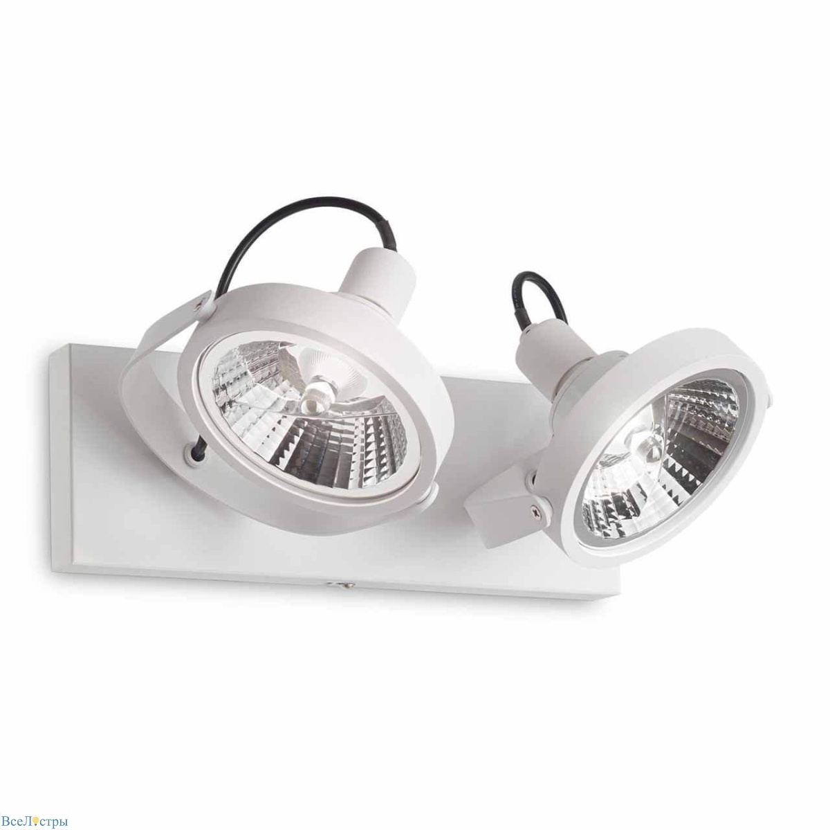 спот ideal lux glim pl2 bianco 200200
