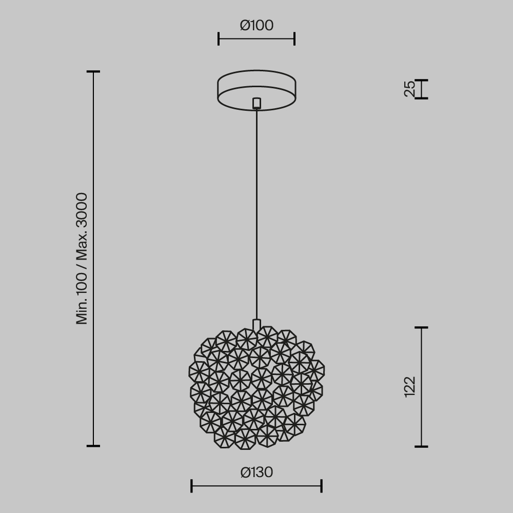 подвесной светильник maytoni adamant mod487pl-01bs
