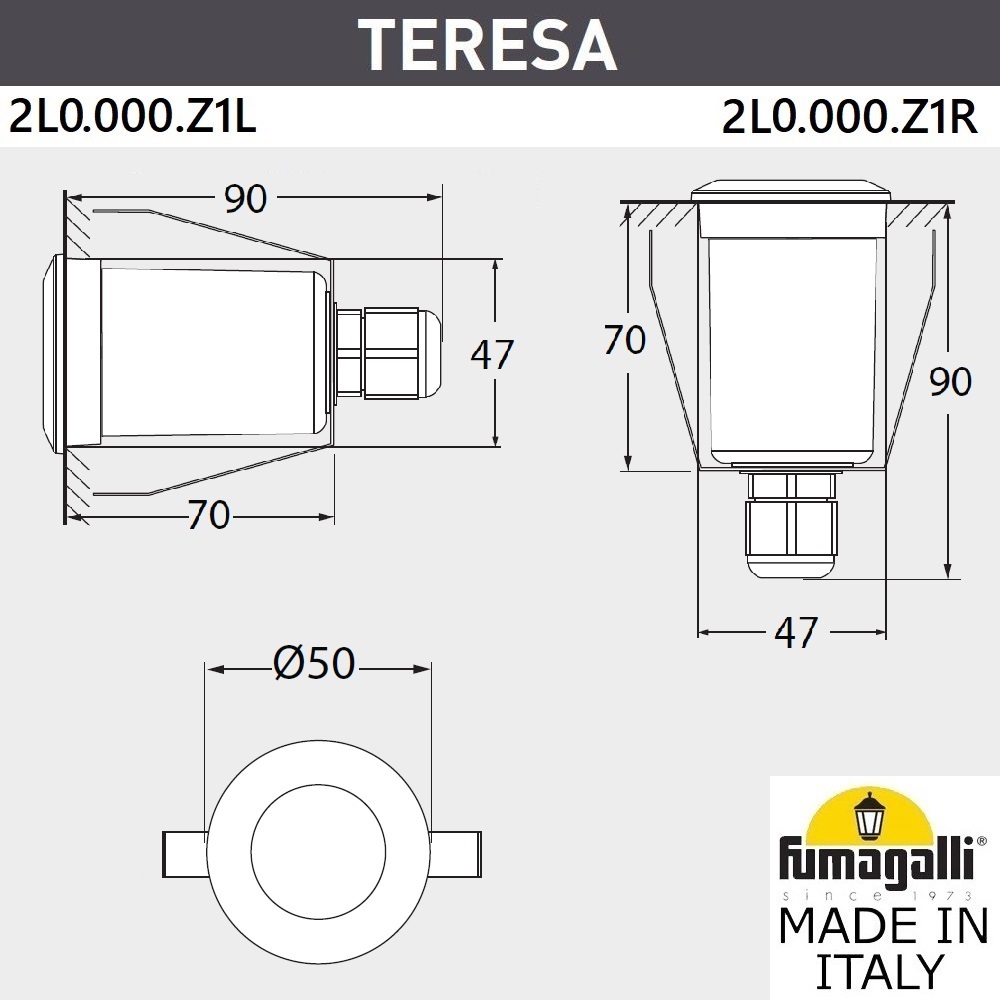 уличный встраиваемый светильник fumagalli teresa 2l0.000.000.axz1l
