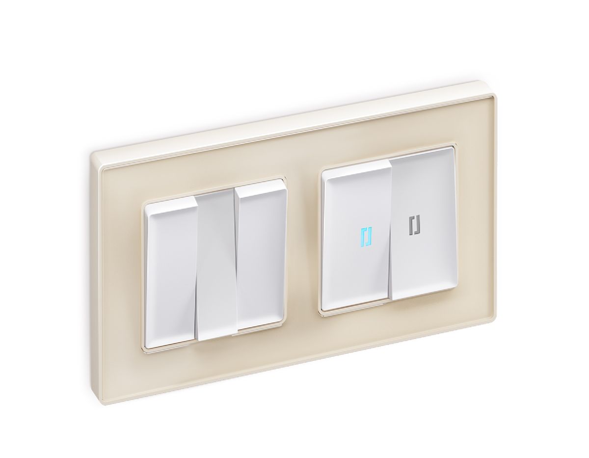 комплект механизма 2-кл проходного выключателя с подсветкой ambrella volt alfa ma124040