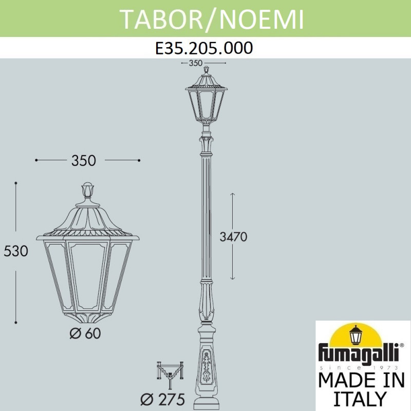 садовый светильник fumagalli e35.205.000.wxh27