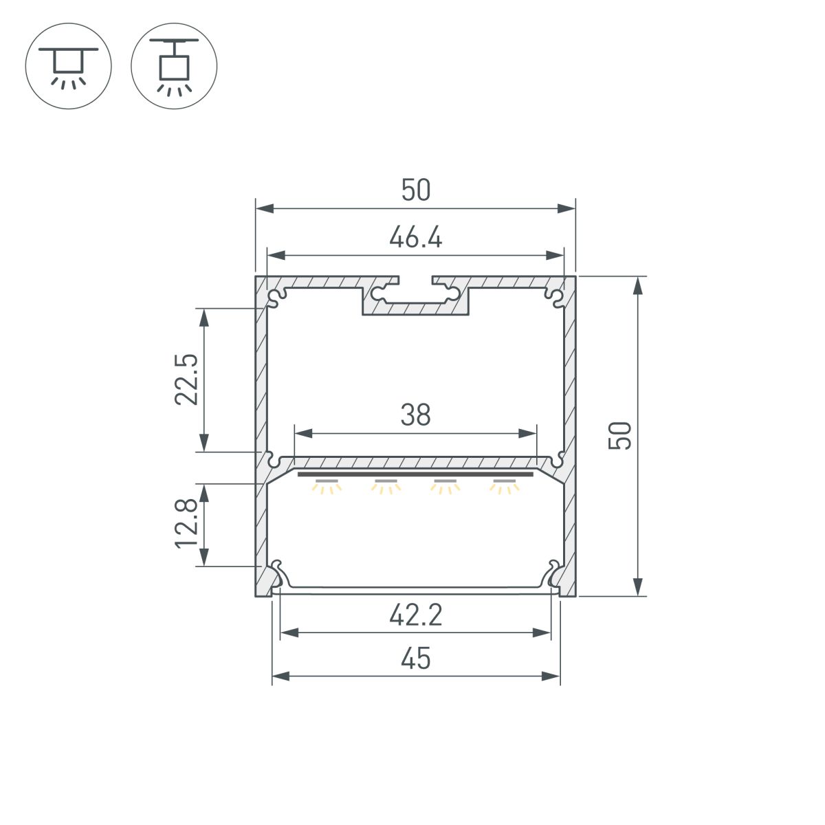 профиль arlight sl-line-5050-2000 white (by) (алюминий) 062804