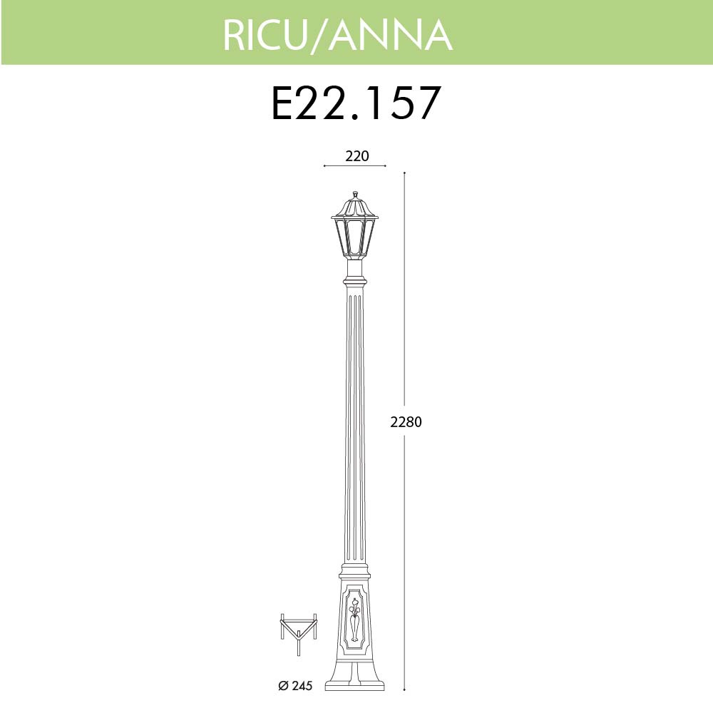 уличный фонарь fumagalli ricu/anna e22.157.000.bxf1r