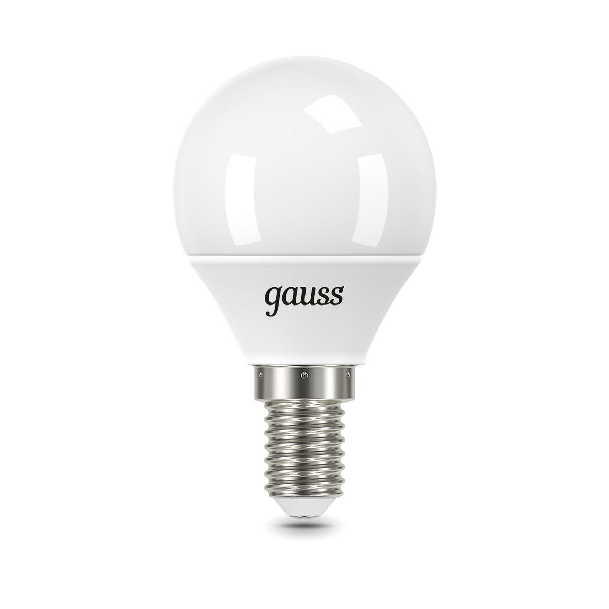лампа светодиодная gauss e14 6.5w 6500k матовая 105101307