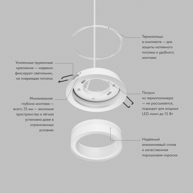встраиваемый светильник denkirs glow dk-dh2010-wh