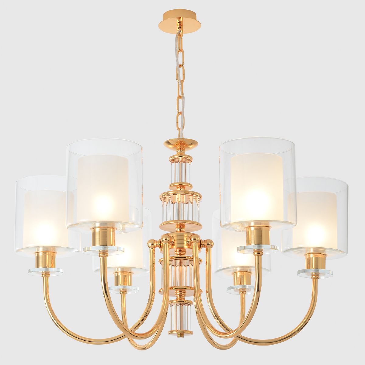 подвесная люстра crystal lux elena sp6 gold