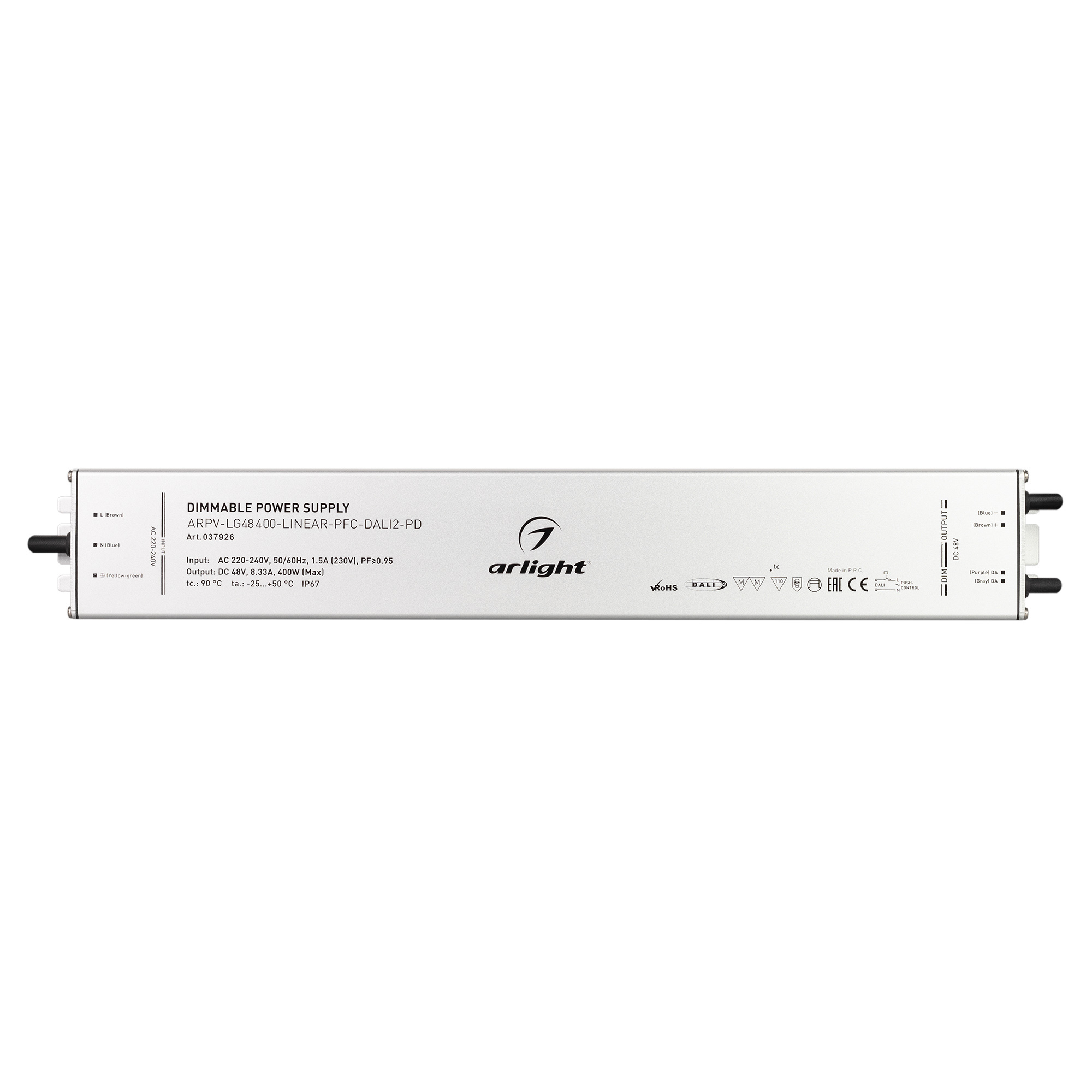 блок питания arlight arpv-lg48400-linear-pfc-dali2-pd (48v, 8.3a, 400w) 037926