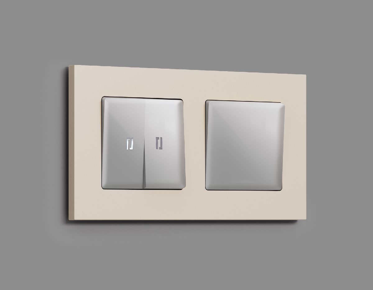 комплект механизма 2-кл проходного выключателя с подсветкой ambrella volt alfa ma404035