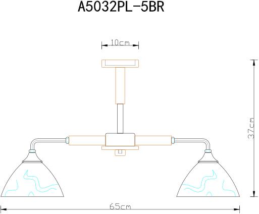 люстра на штанге arte lamp matthew a5032pl-5br
