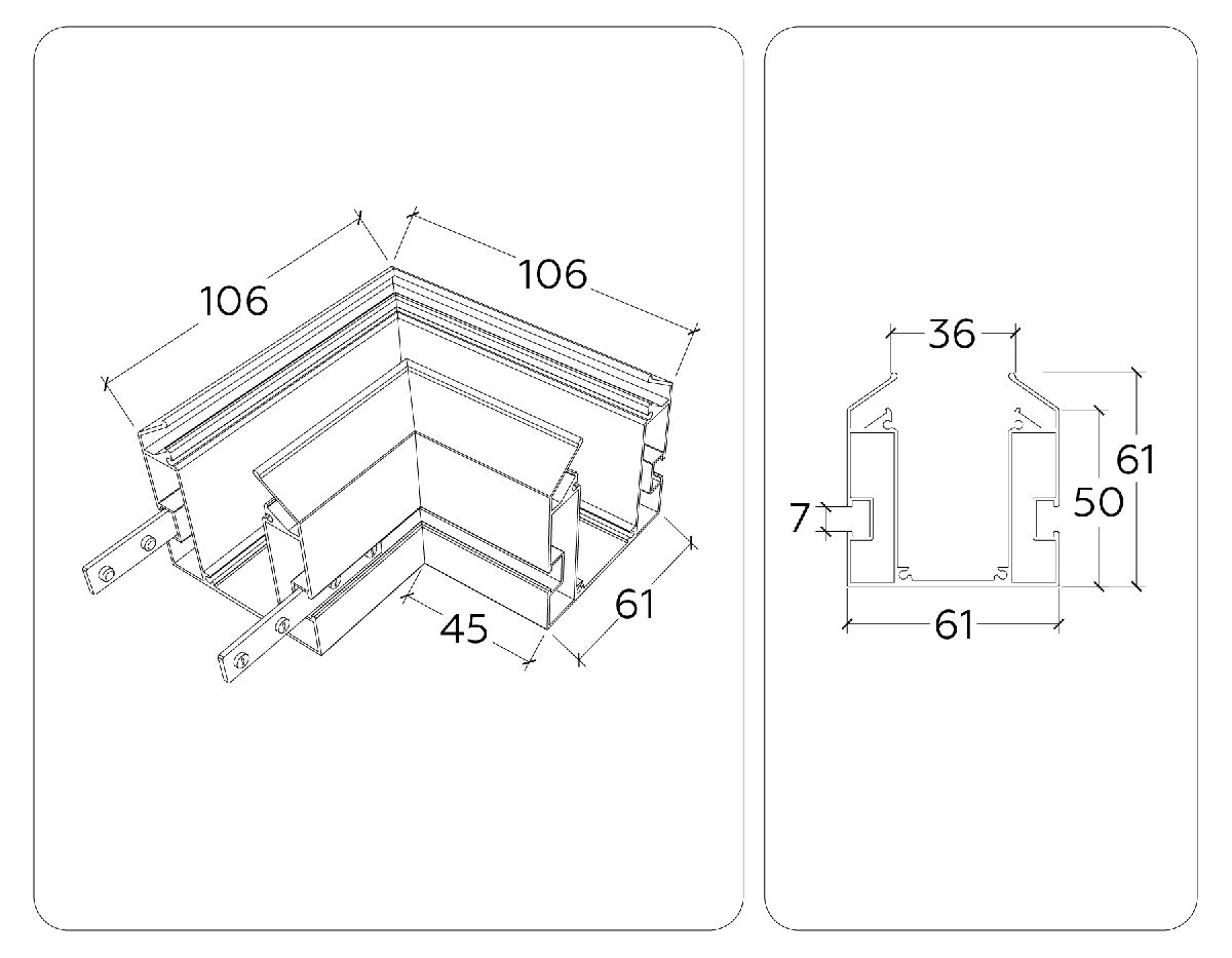 коннектор угловой ambrella light magnetic 220v gl1043