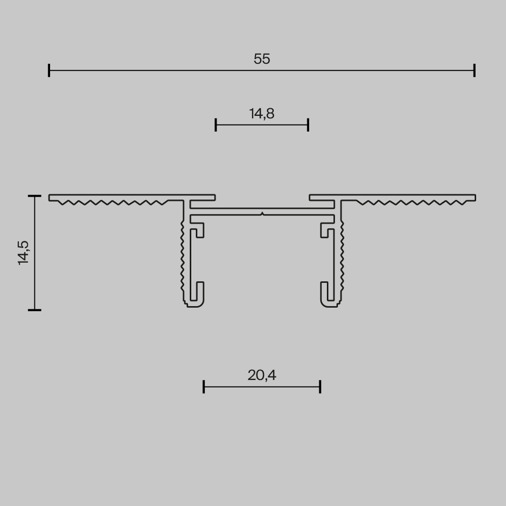 шинопровод встраиваемый maytoni busbar trunkings basity trx172-123b