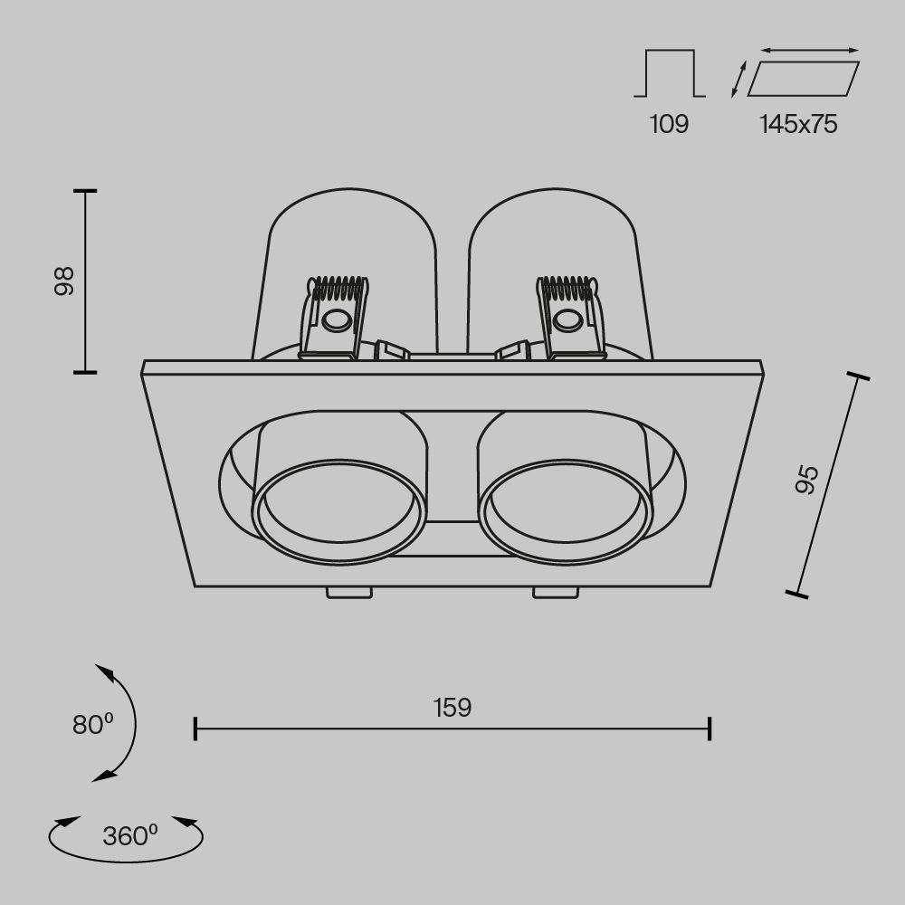 встраиваемый светодиодный спот maytoni technical hidden dl045-02-10w3k-b