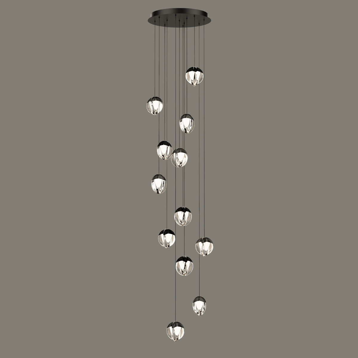 каскадная люстра delight collection md24001033-12a black/clear