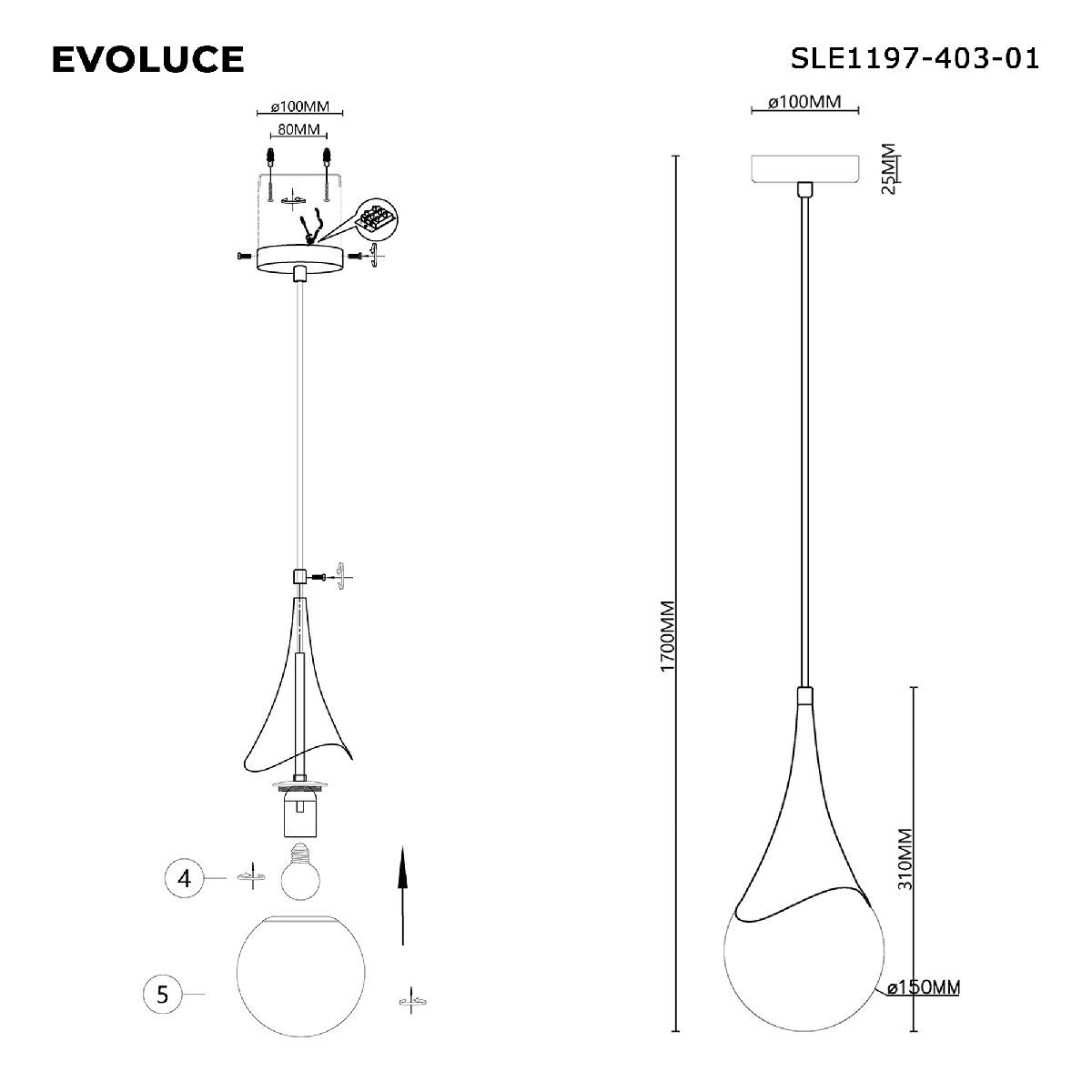 подвесной светильник evoluce fiori sle1197-403-01