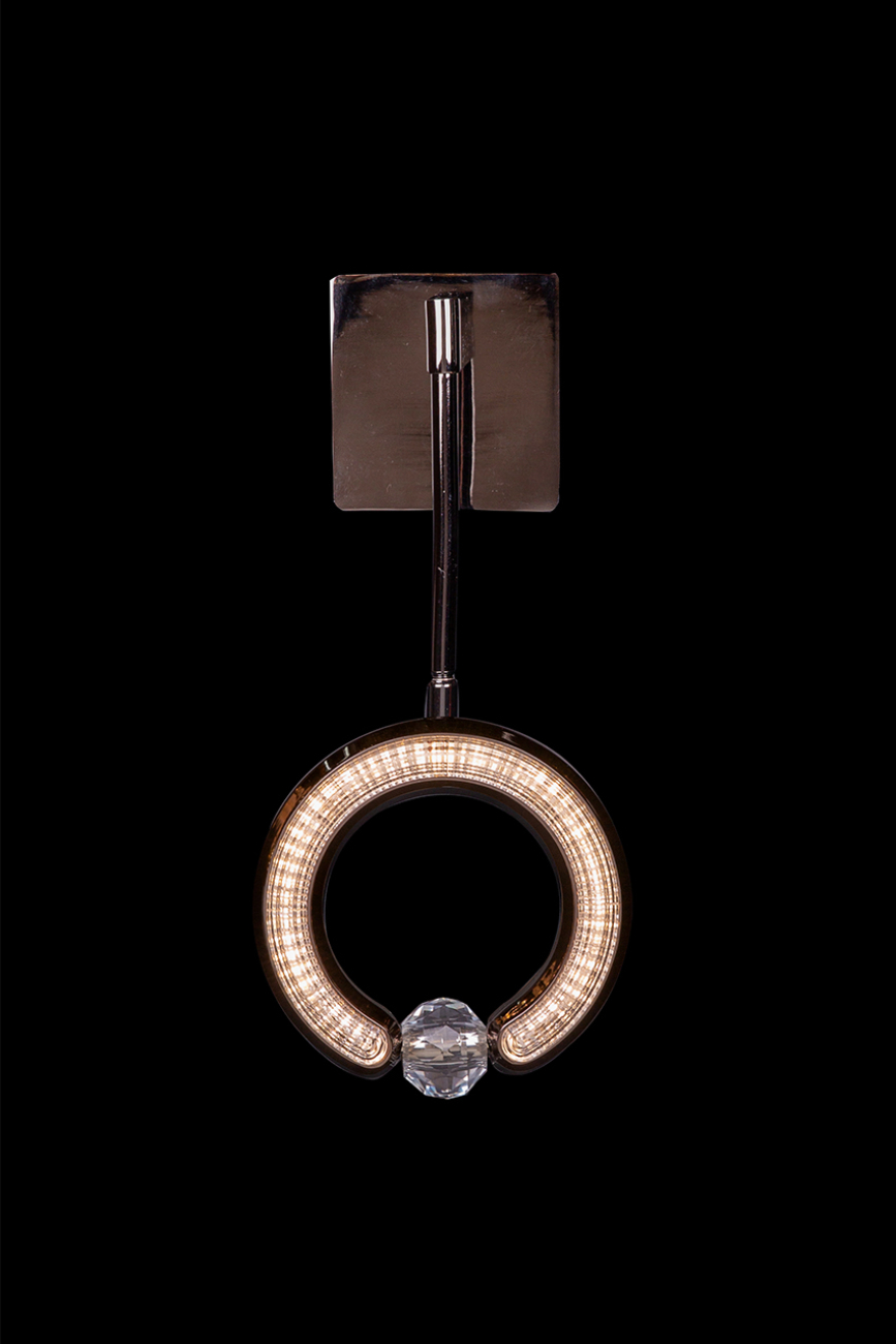 бра ani le7710/1w black chrome