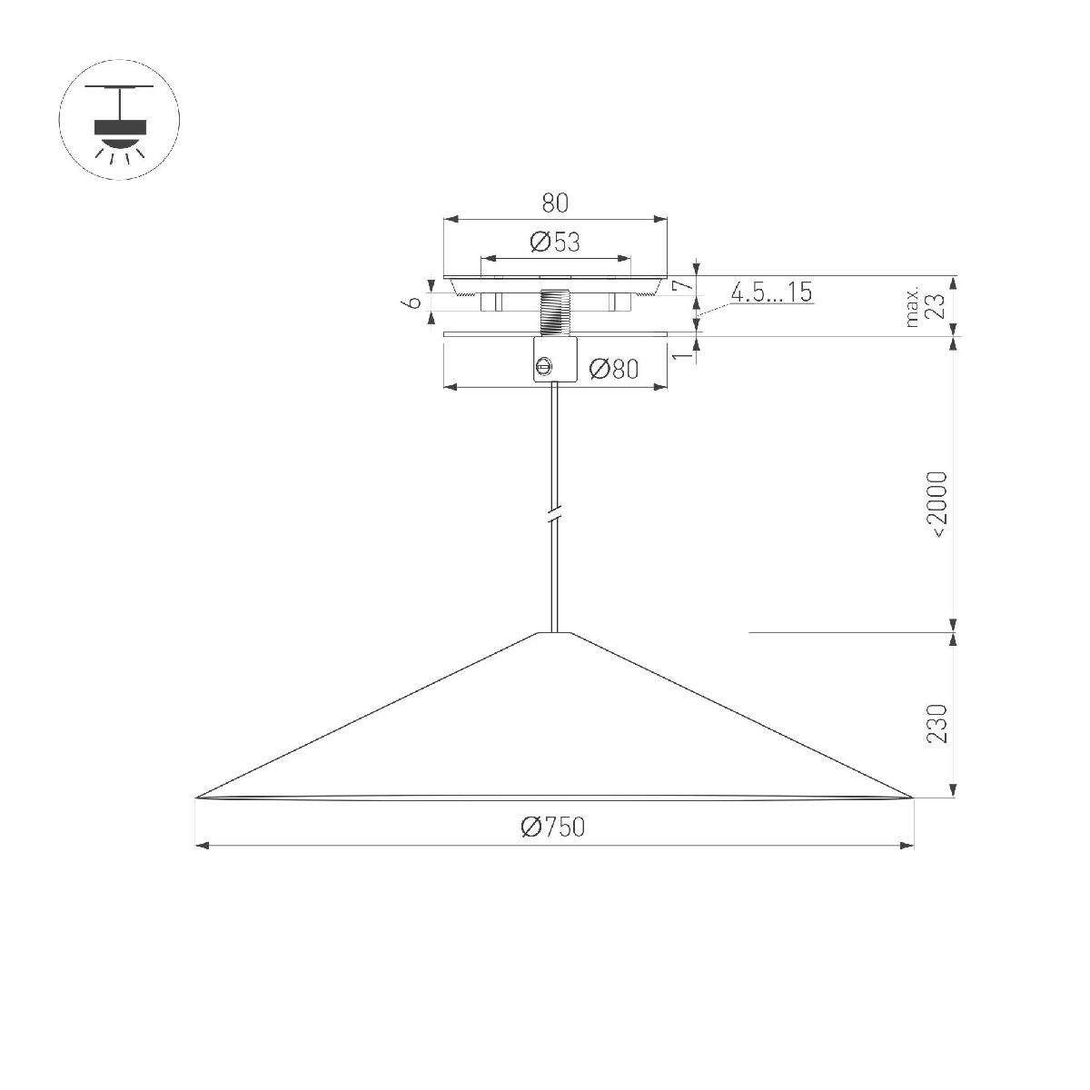 подвесной светильник arlight sp-makoto-r750-14w warm3000 054162