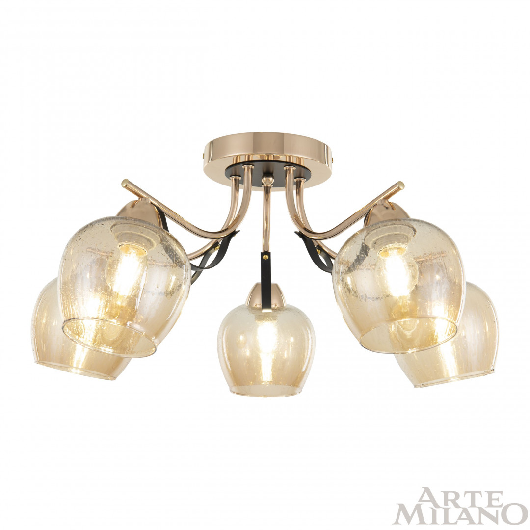 потолочная люстра arte milano amalfi 322306/5 fg+bk