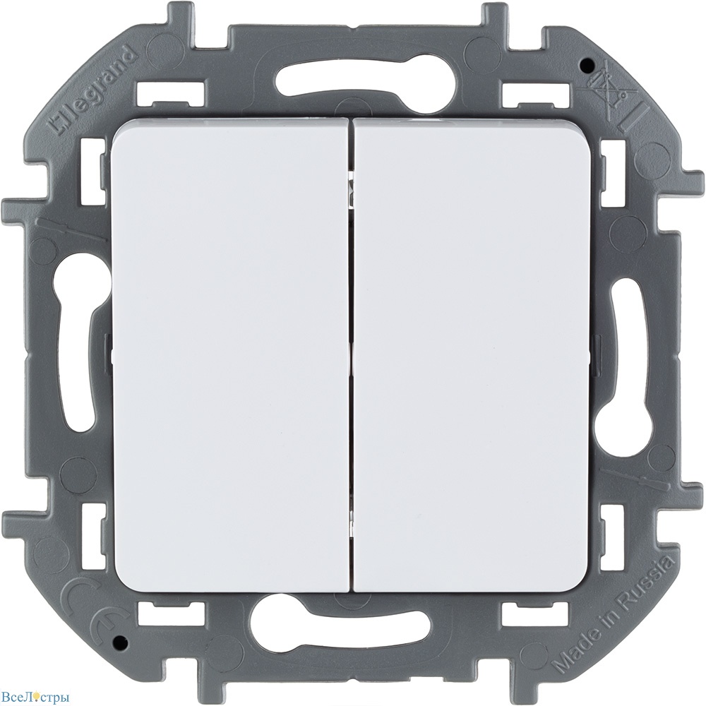 выключатель двухклавишный legrand inspiria 673620