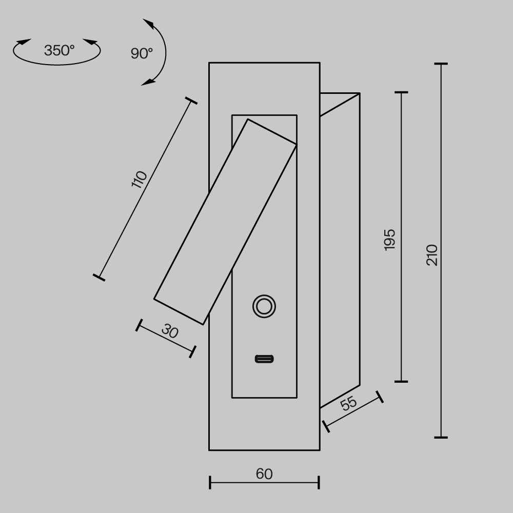 настенный светильник maytoni axiom mod495wl-l3b3k1