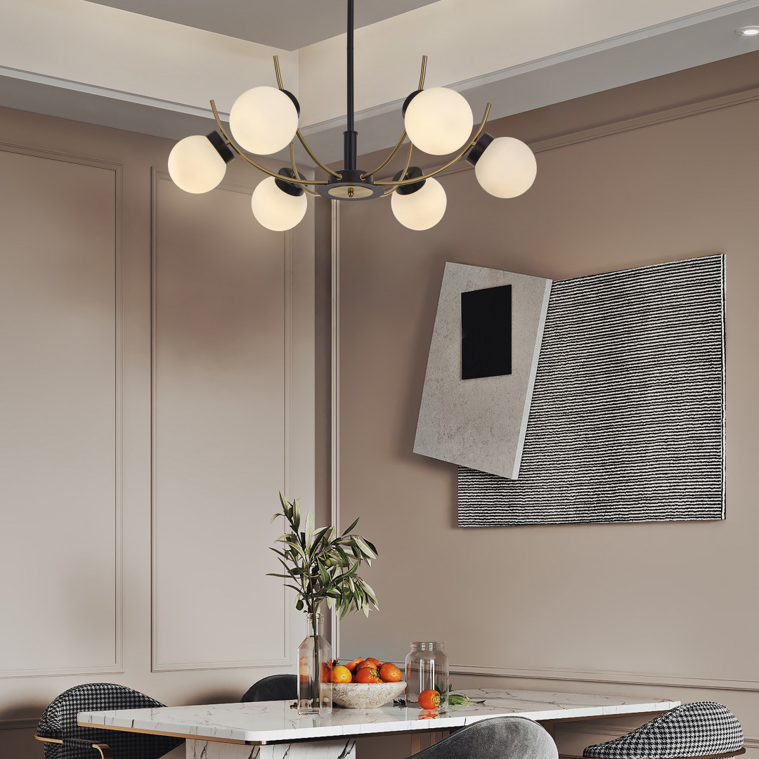 люстра на штанге arte milano neapolis 276169/6 bk/gd