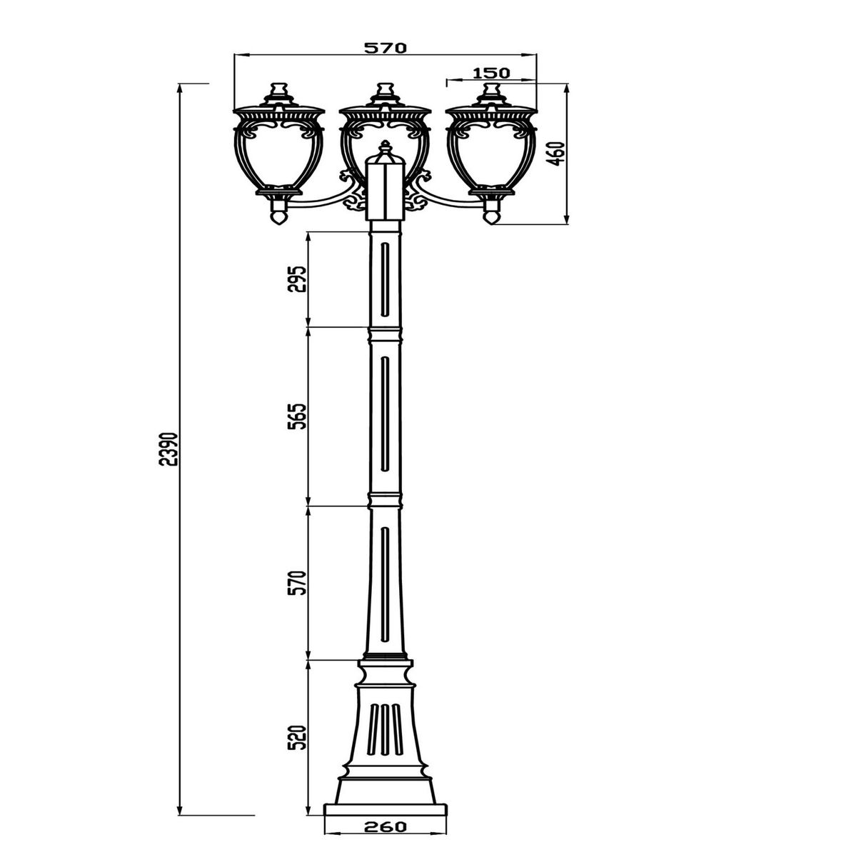 ландшафтный светильник maytoni fleur o414fl-03bz