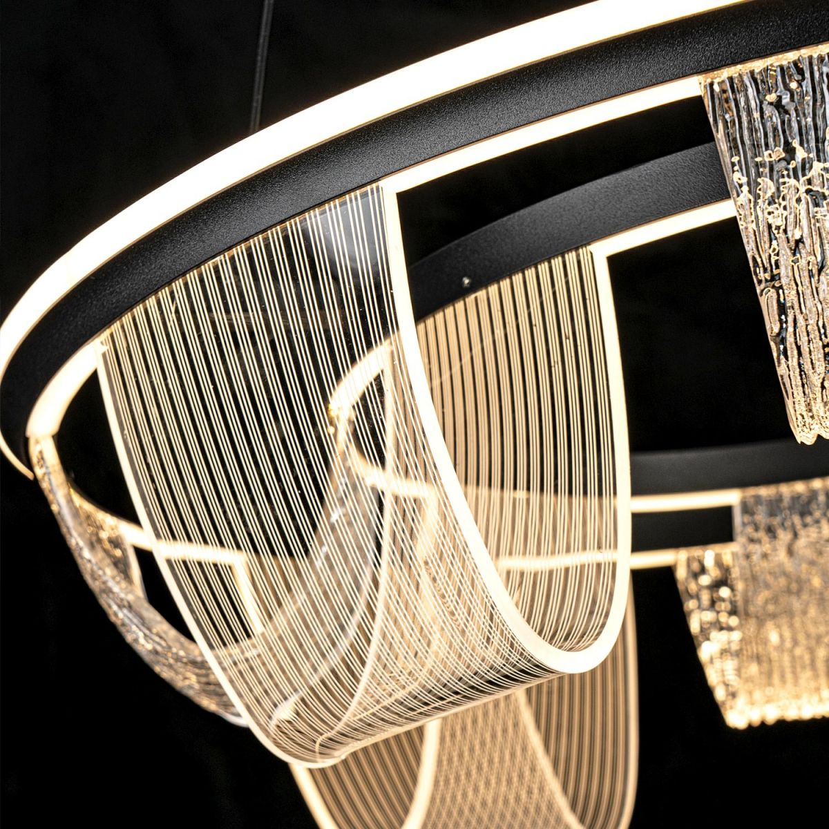 подвесная люстра led4u l7706-630 bk