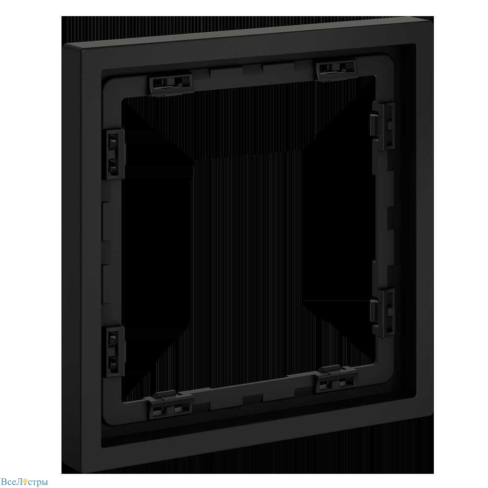 рамка пластиковая voltum s70 на 1 пост, (черный матовый) vls100108
