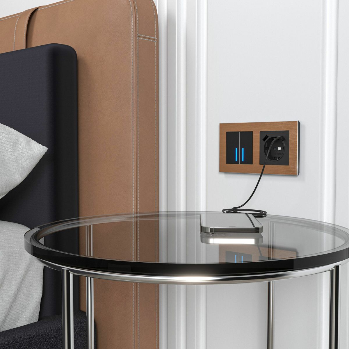 сенсорный выключатель двухклавишный с подсветкой werkel 4690389179570 w4520008