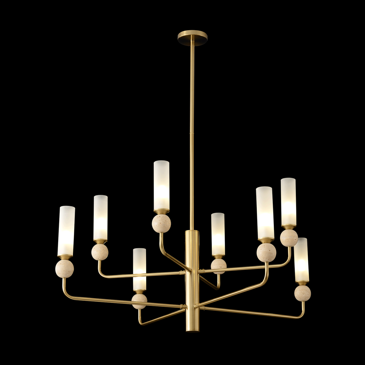 люстра на штанге crystal lux simply sp8 brass