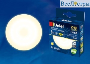 LED-GX53-8W/WW/GX53/FR PLZ01WH